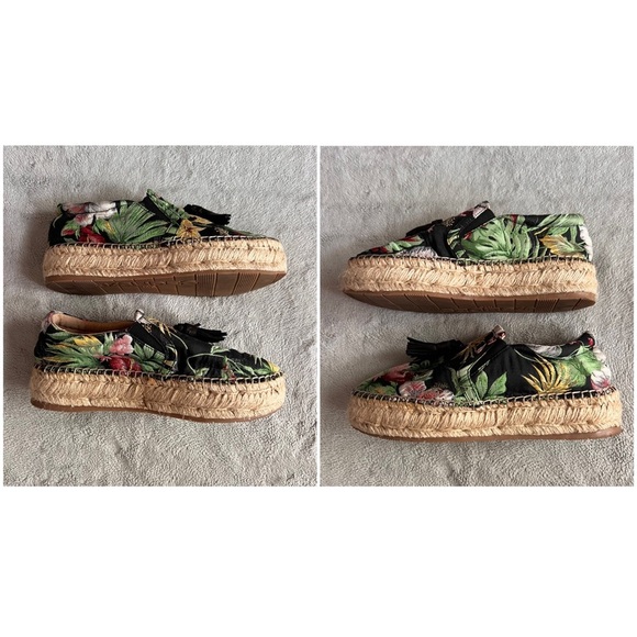Anthropologie J/Slides Rosa Embroidered Tassel Platform Espadrille Flats Black - Picture 5 of 14